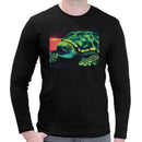 Neon Turtle | Super Soft T-shirt | Cotton Crew Neck Long sleeve T Shirt Men's