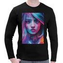 Raver Girl Neon | Super Soft T-shirt | Cotton Crew Neck Long sleeve T Shirt Men's