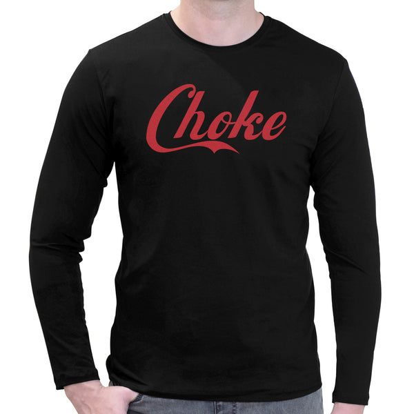 Choke Spoof Logo | Super Soft T-shirt | Cotton Crew Neck Long sleeve T Shirt Men's
