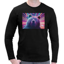Bear Neon Rave | Super Soft T-shirt | Cotton Crew Neck Long sleeve T Shirt Men's