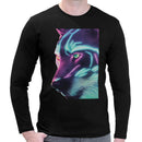 Neon Wolf | Super Soft T-shirt | Cotton Crew Neck Long sleeve T Shirt Men's