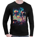 Psychedelic Mushrooms | Super Soft T-shirt | Cotton Crew Neck Long sleeve T Shirt Men's