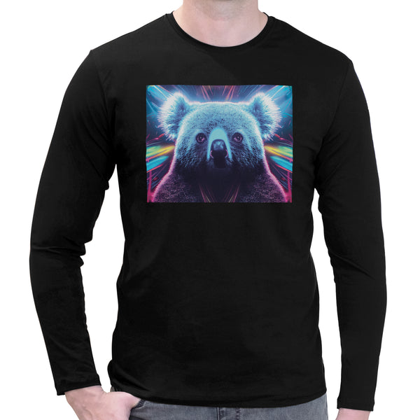 Neon Koala | Super Soft T-shirt | Cotton Crew Neck Long sleeve T Shirt Men's