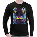 Fierce Neon Tiger | Super Soft T-shirt | Cotton Crew Neck Long sleeve T Shirt Men's