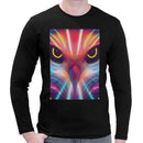 Neon Parrot | Super Soft T-shirt | Cotton Crew Neck Long sleeve T Shirt Men's