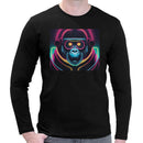 Neon Gorilla | Super Soft T-shirt | Cotton Crew Neck Long sleeve T Shirt Men's