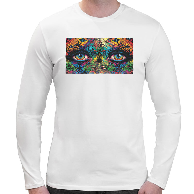 Trippy Third Eye | Super Soft T-shirt | Cotton Crew Neck Long sleeve T Shirt Men's