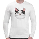 Awkward Cat Smile Meme | Super Soft T-shirt | Cotton Crew Neck Long sleeve T Shirt Men's