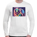 Neon Bear | Super Soft T-shirt | Cotton Crew Neck Long sleeve T Shirt Men's
