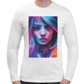 Raver Girl Neon | Super Soft T-shirt | Cotton Crew Neck Long sleeve T Shirt Men's