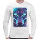 Neon Wolf | Super Soft T-shirt | Cotton Crew Neck Long sleeve T Shirt Men's