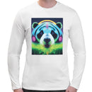 Neon Cute Panda Men Long Sleeves T-shirt