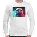 Neon Pug | Super Soft T-shirt | Cotton Crew Neck Long sleeve T Shirt Men's