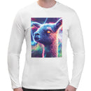 Neon Space Llama Men Long Sleeves T-shirt