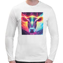 Neon Rainbow Cow Men Long Sleeves T-shirt