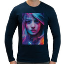 Raver Girl Neon | Super Soft T-shirt | Cotton Crew Neck Long sleeve T Shirt Men's