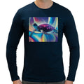 Trippy Neon Turtle | Super Soft T-shirt | Cotton Crew Neck Long sleeve T Shirt Men's
