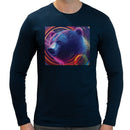 Bear Neon Rave | Super Soft T-shirt | Cotton Crew Neck Long sleeve T Shirt Men's