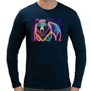 Neon Bear | Super Soft T-shirt | Cotton Crew Neck Long sleeve T Shirt Men's
