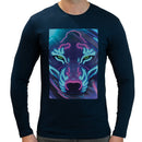 Neon Wolf Men Long Sleeves T-shirt