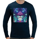 Neon Lion Men Long Sleeves T-shirt