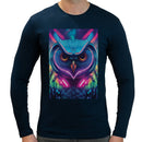 Neon Rave Owl Men Long Sleeves T-shirt