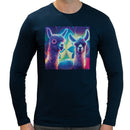 Neon Llama Men Long Sleeves T-shirt