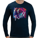 Tiger Neon Psychedelic Men Long Sleeves T-shirt