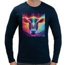 Neon Rainbow Cow Men Long Sleeves T-shirt