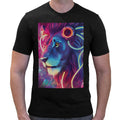 Neon Rave Lion | Super Soft T-shirt | Cotton Crew Neck Short sleeve T Shirt Men's