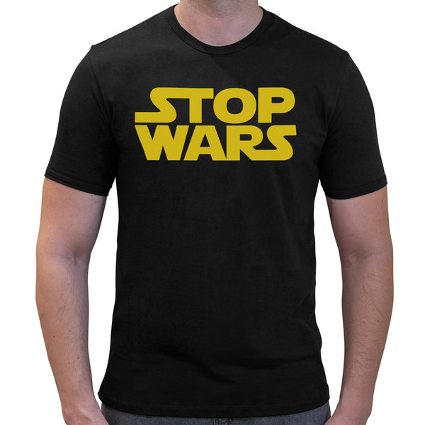 Stop Wars spoof logo | Super Soft T-shirt | Cotton Crew Neck Short sleeve T Shirt Men's