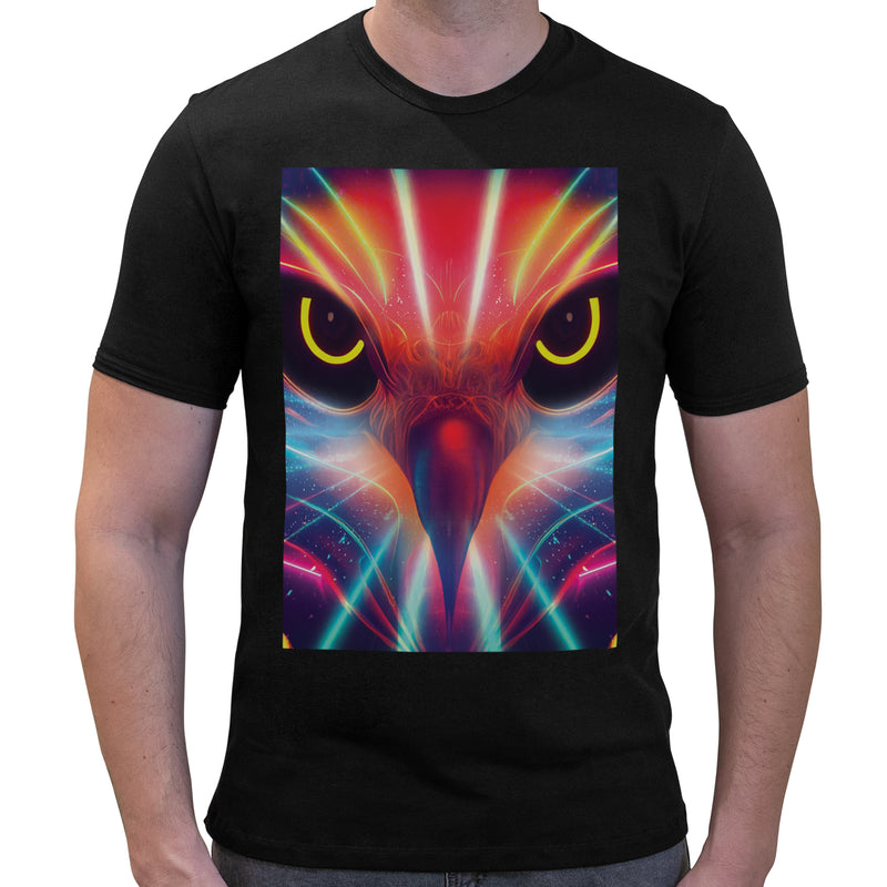 Neon Parrot | Super Soft T-shirt | Cotton Crew Neck Short sleeve T Shirt Men's