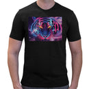 Tiger Neon Psychedelic Men Short Sleeves T-shirt