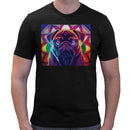 Neon Mandala Pug | Super Soft T-shirt | Cotton Crew Neck Short sleeve T Shirt Men's