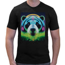 Neon Cute Panda | Super Soft T-shirt | Cotton Crew Neck Short sleeve T Shirt Men's