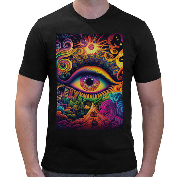 Trippy Third Eye | Super Soft T-shirt | Cotton Crew Neck Short sleeve T Shirt Men's