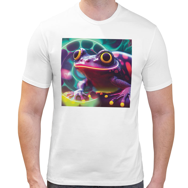 Frog Neon Psychedelic Toad Acid Poison Dart Frog | Super Soft T-shirt | Cotton Crew Neck Short sleeve T Shirt Men's