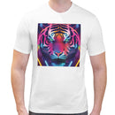 Tiger Neon Psychedelic | Super Soft T-shirt | Cotton Crew Neck Short sleeve T Shirt Men's