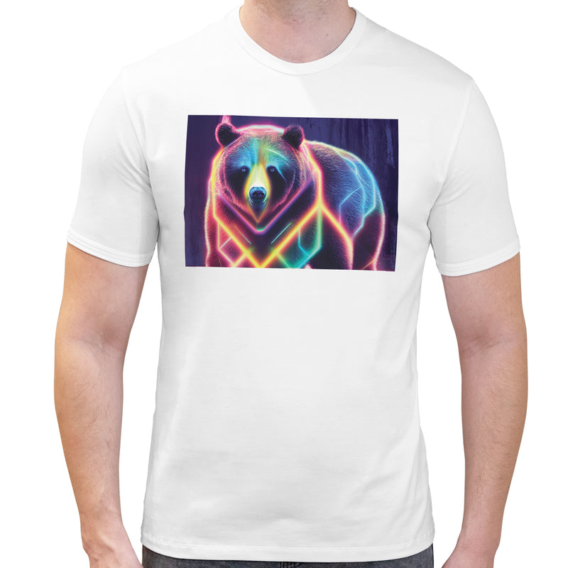 Neon Bear | Super Soft T-shirt | Cotton Crew Neck Short sleeve T Shirt Men's