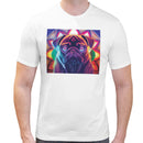 Neon Mandala Pug Men Short Sleeves T-shirt