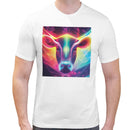 Neon Rainbow Cow Men Short Sleeves T-shirt
