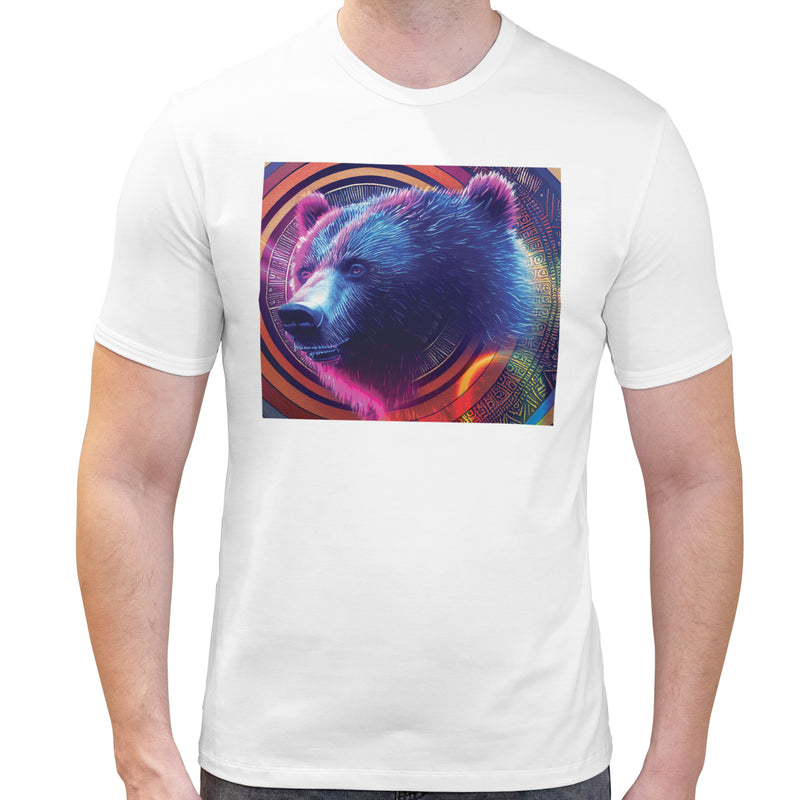 Bear Neon Rave | Super Soft T-shirt | Cotton Crew Neck Short sleeve T Shirt Men's