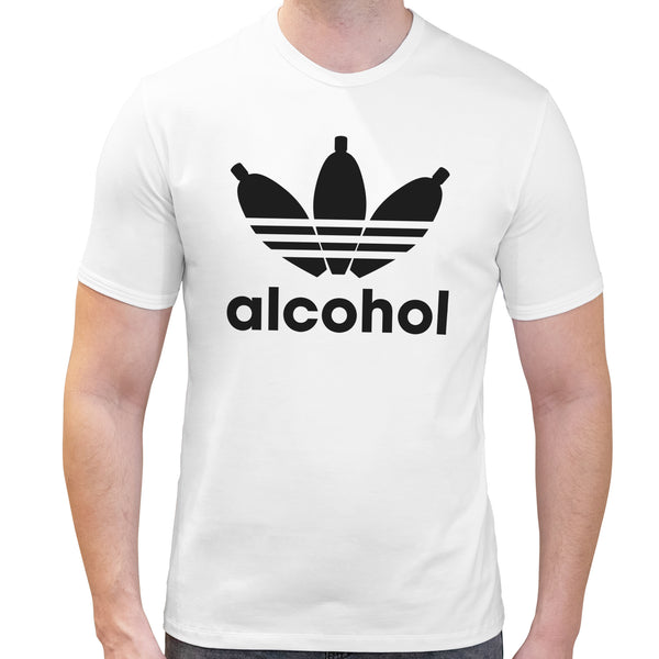 Alcohol Spoof Logo | Super Soft T-shirt | Cotton Crew Neck Short sleeve T Shirt Men's