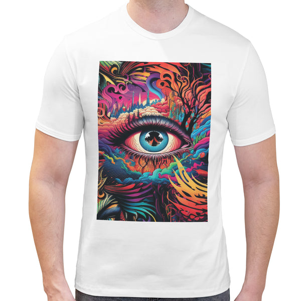 Trippy Third Eye | Super Soft T-shirt | Cotton Crew Neck Short sleeve T Shirt Men's