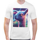 Neon Space Llama Men Short Sleeves T-shirt