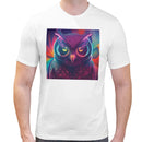 Neon Owl | Super Soft T-shirt | Cotton Crew Neck Short sleeve T Shirt Men's