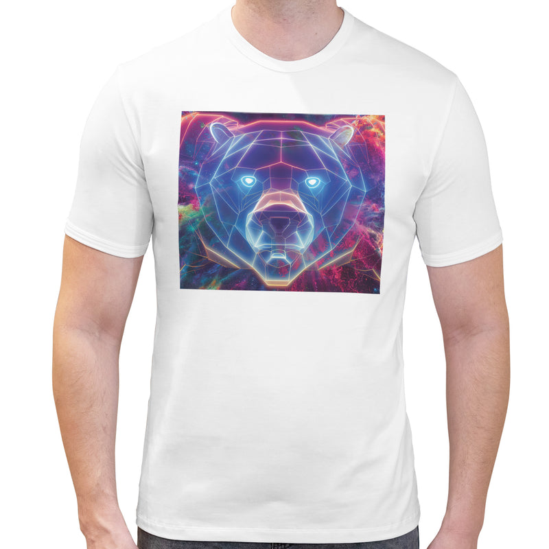 Bear Neon Rave | Super Soft T-shirt | Cotton Crew Neck Short sleeve T Shirt Men's