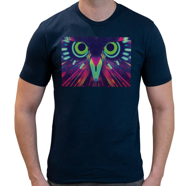 Neon Tribal Parrot | Super Soft T-shirt | Cotton Crew Neck Short sleeve T Shirt Men's