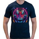 Tiger Neon Psychedelic Men Short Sleeves T-shirt