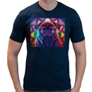 Neon Mandala Pug Men Short Sleeves T-shirt